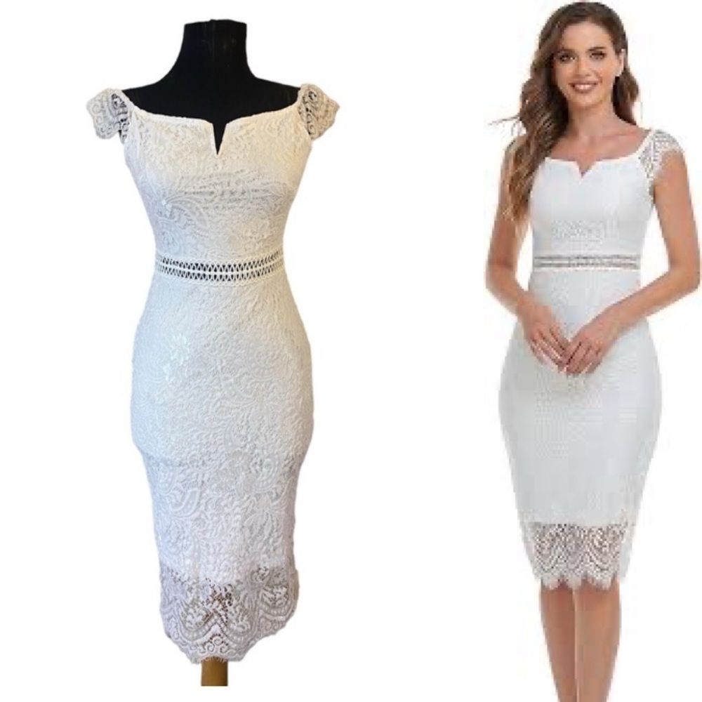 Allandwell Lace Embroidered Cap Sleeve Dress Size Small